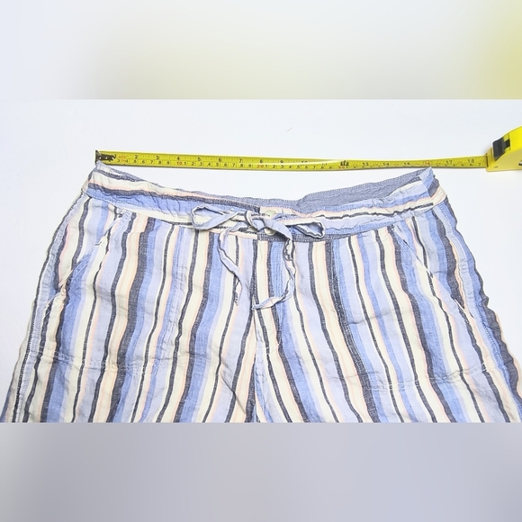 Artisan Ny Striped 100% Linen Nautical Vacation Shorts in Blue&White 14 - Picture 6 of 9